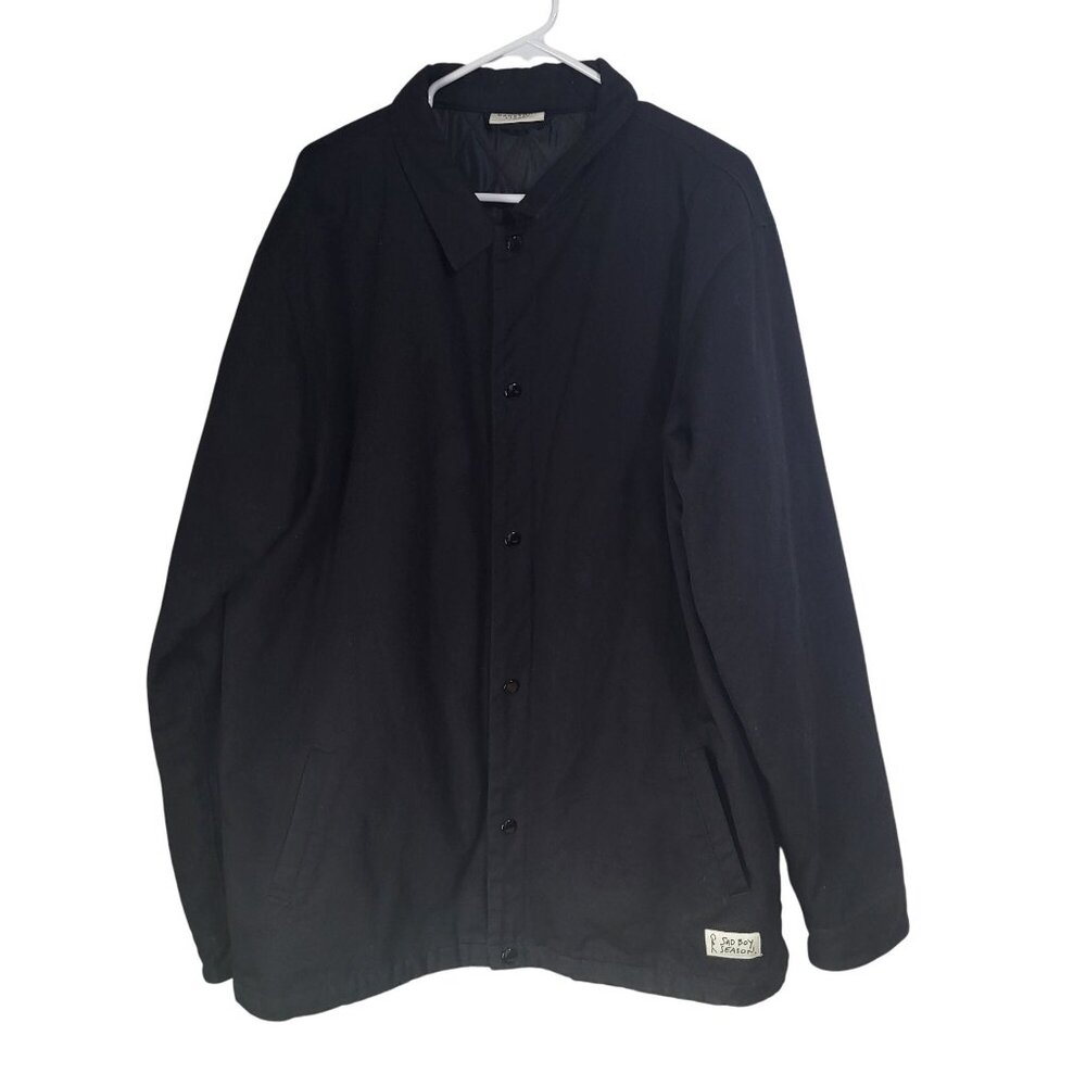 Sad Boy Season x BARSTOOL SPORTS Men's SZ 3XL Black Jacket Snap Button
